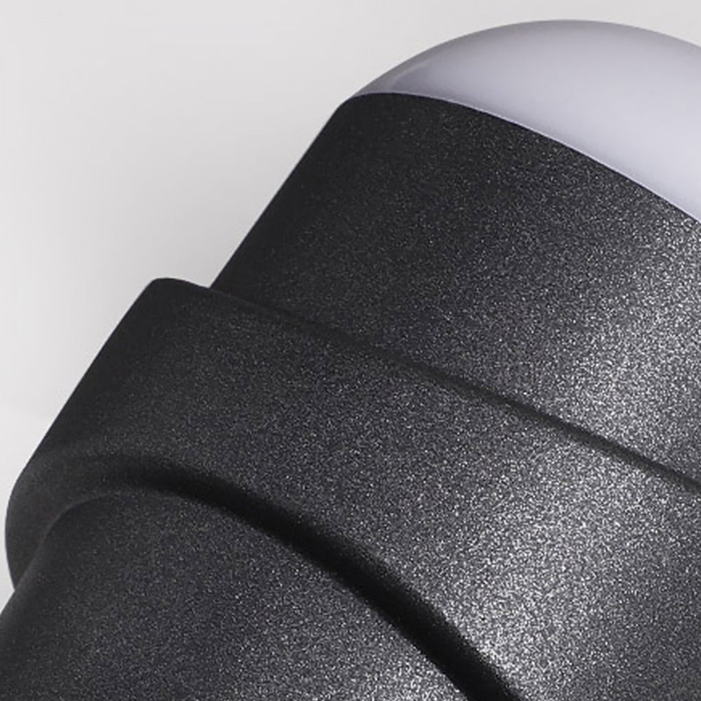 Round Waterproof LED Black Modern Up and Down Wall Light