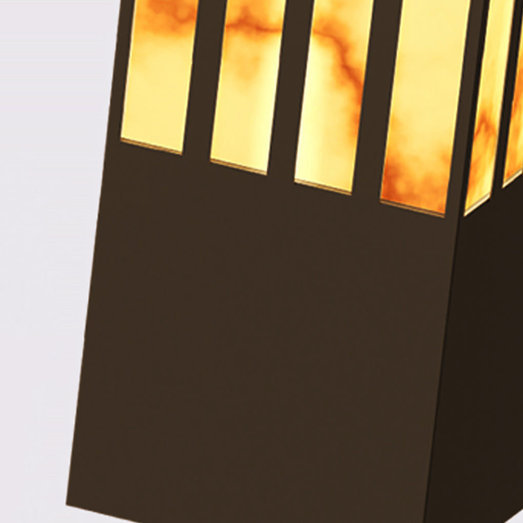 Rectangular Streak Cut Outdoor Bollard Garden Light