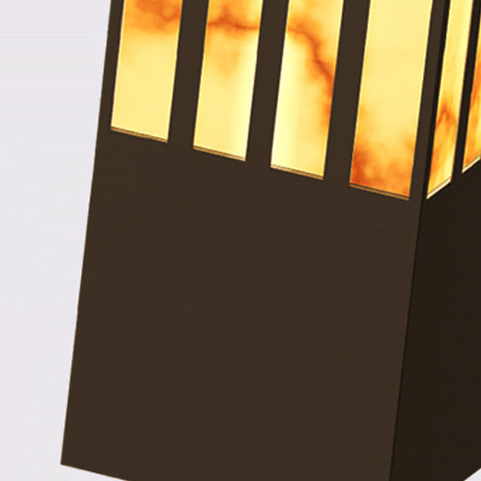 Rectangular Streak Cut Outdoor Bollard Garden Light