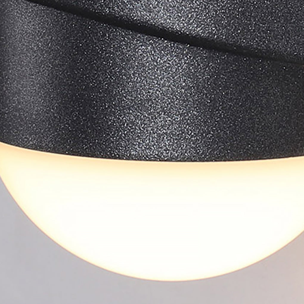 Round Waterproof LED Black Modern Up and Down Wall Light