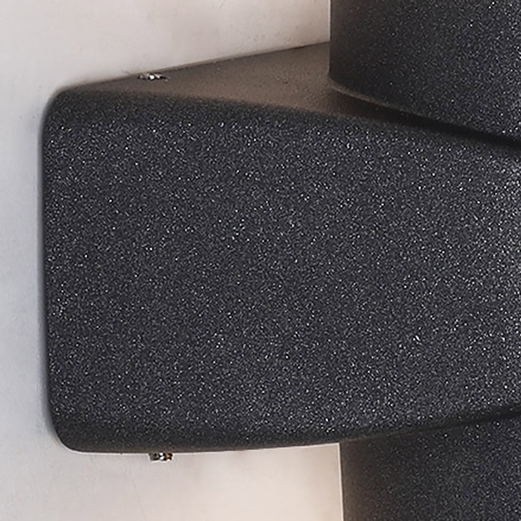 Round Waterproof LED Black Modern Up and Down Wall Light