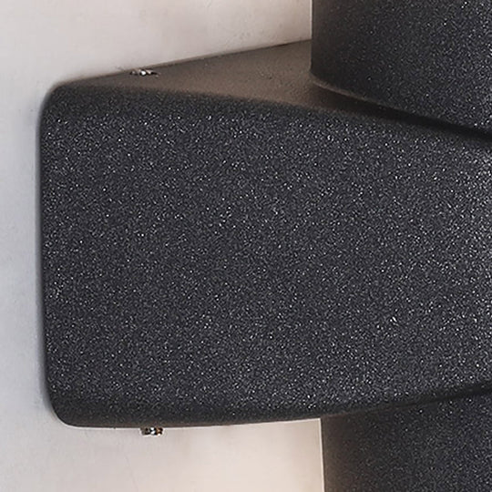 Round Waterproof LED Black Modern Up and Down Wall Light