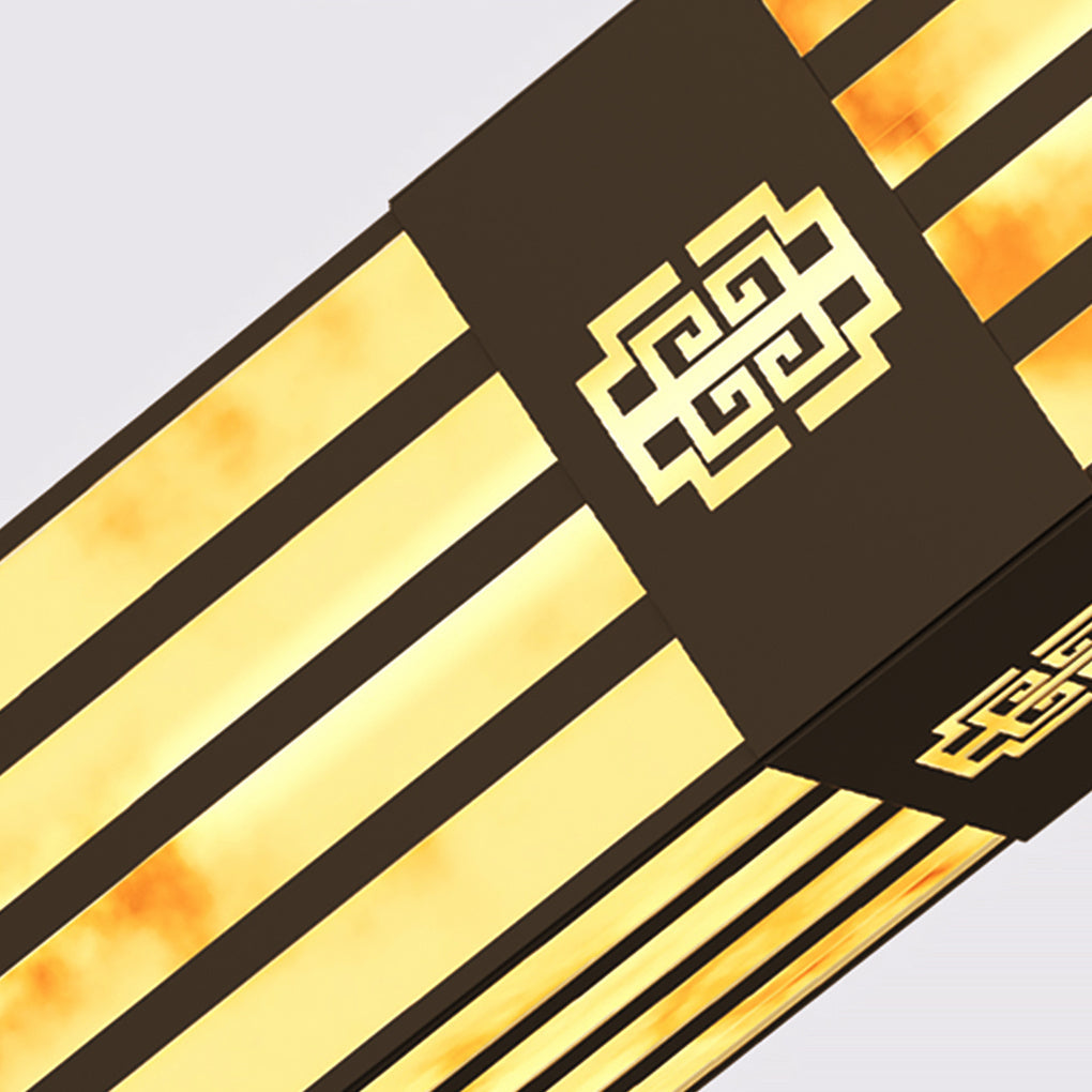 Rectangular Streak Cut Outdoor Bollard Garden Light
