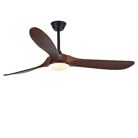 Retro Solid Wood Frequency Conversion Silent Ceiling Fan with LED Light