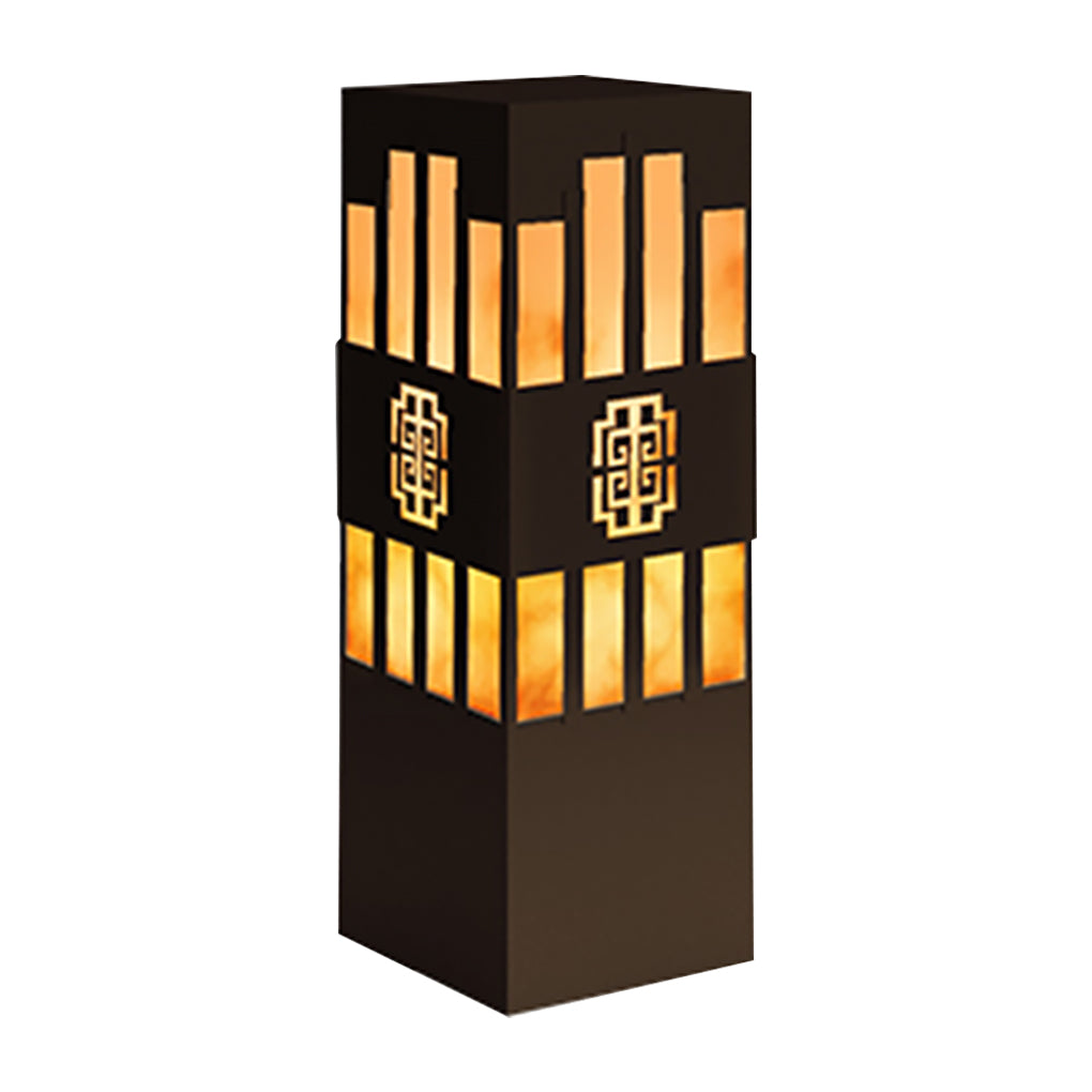 Rectangular Streak Cut Outdoor Bollard Garden Light