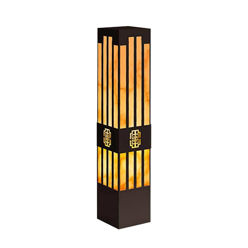 Rectangular Streak Cut Outdoor Bollard Garden Light