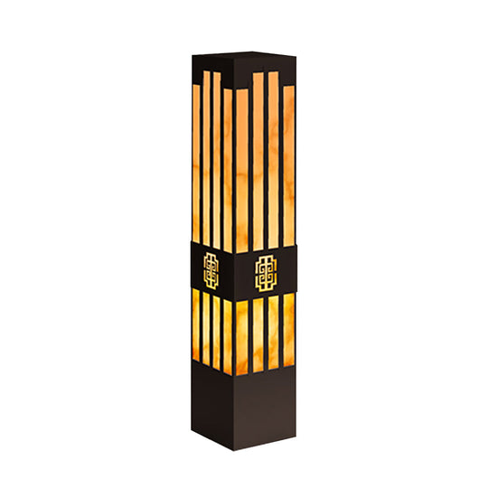 Rectangular Streak Cut Outdoor Bollard Garden Light
