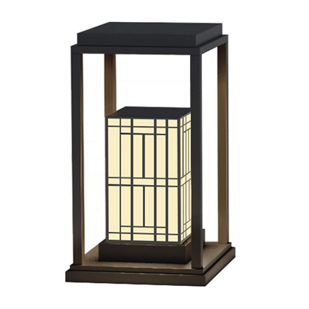 Traditional Asian Outdoor Waterproof LED Light with Rectangular Frame