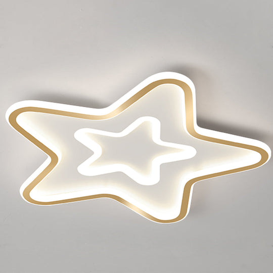Nordic Simple LED Ultra-thin Five-Pointed Star Ceiling Light for Kids’ Bedroom