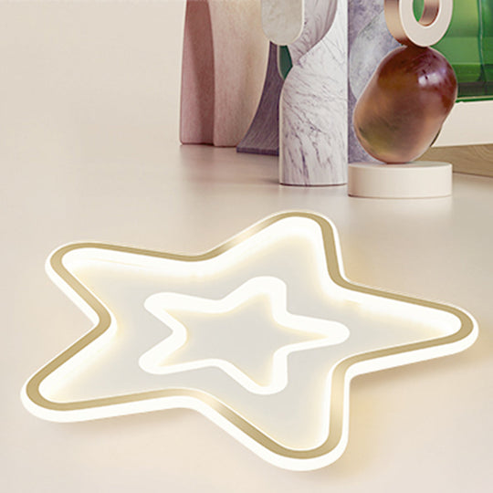 Nordic Simple LED Ultra-thin Five-Pointed Star Ceiling Light for Kids’ Bedroom
