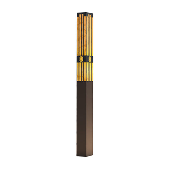 Rectangular Streak Cut Outdoor Bollard Garden Light