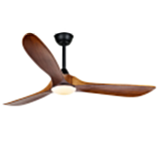 Retro Solid Wood Frequency Conversion Silent Ceiling Fan with LED Light