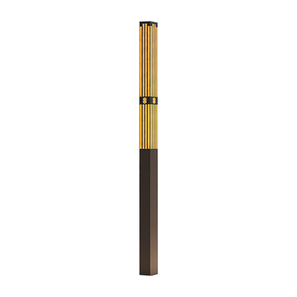 Rectangular Streak Cut Outdoor Bollard Garden Light