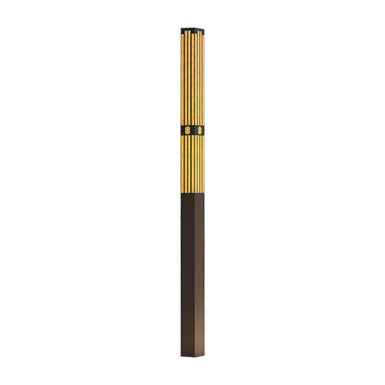 Rectangular Streak Cut Outdoor Bollard Garden Light