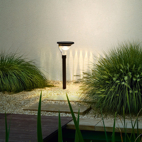 Conical Floating Top Solar Pathway Light Auto On Off Waterproof Outdoor Lamp