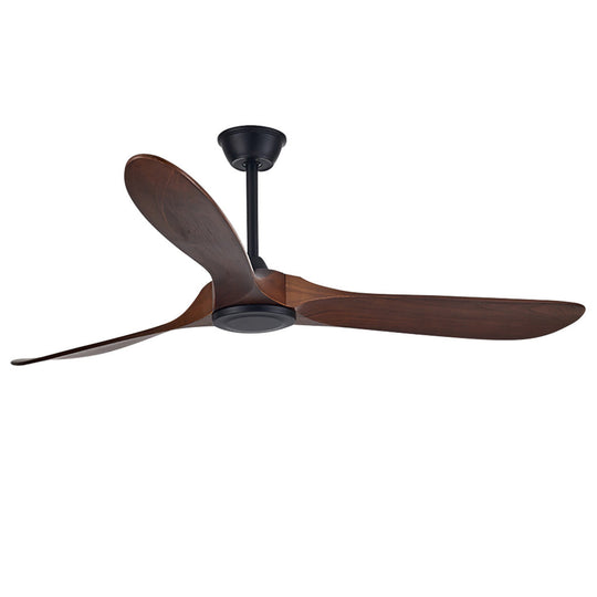 Retro Solid Wood Frequency Conversion Silent Ceiling Fan with LED Light