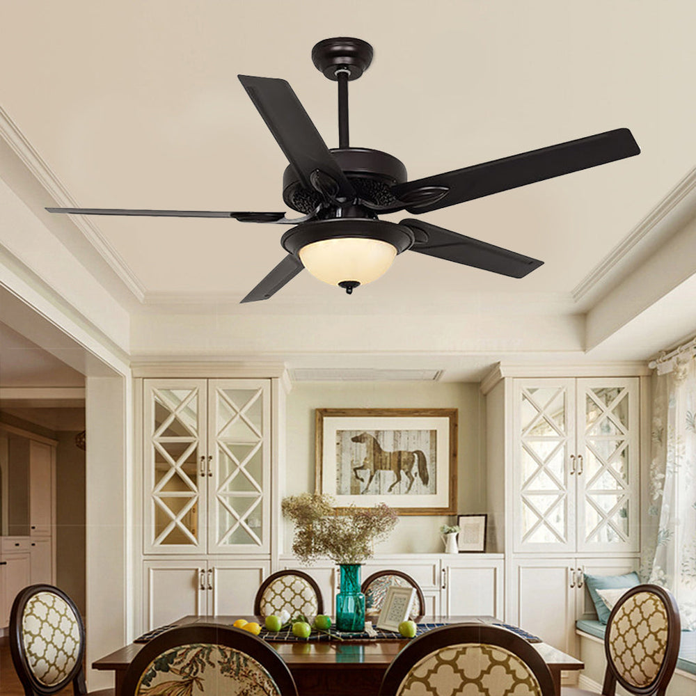 52 Inch Variable Frequency Ceiling Fan with LED Light and Remote Control