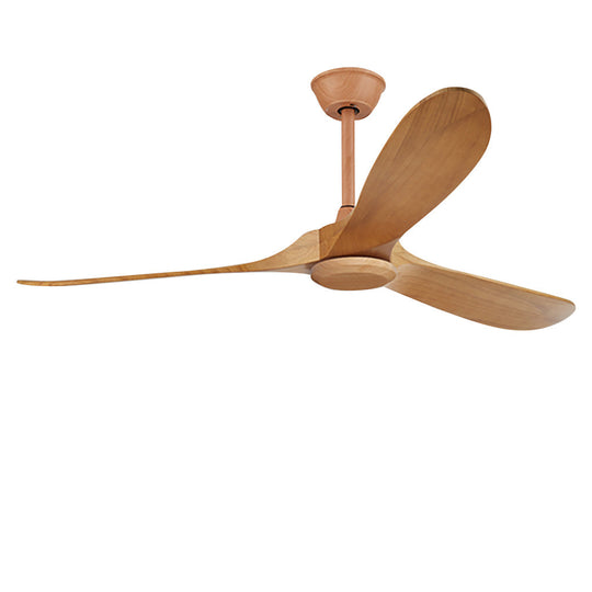 Retro Solid Wood Frequency Conversion Silent Ceiling Fan with LED Light