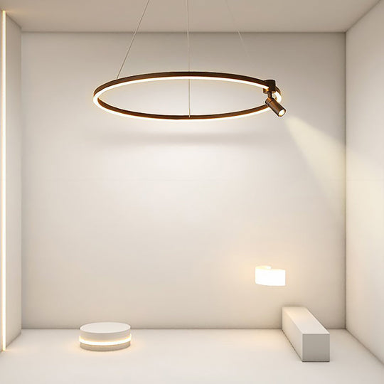 Simple Linear Adjustable Spotlight Circle LED Chandelier