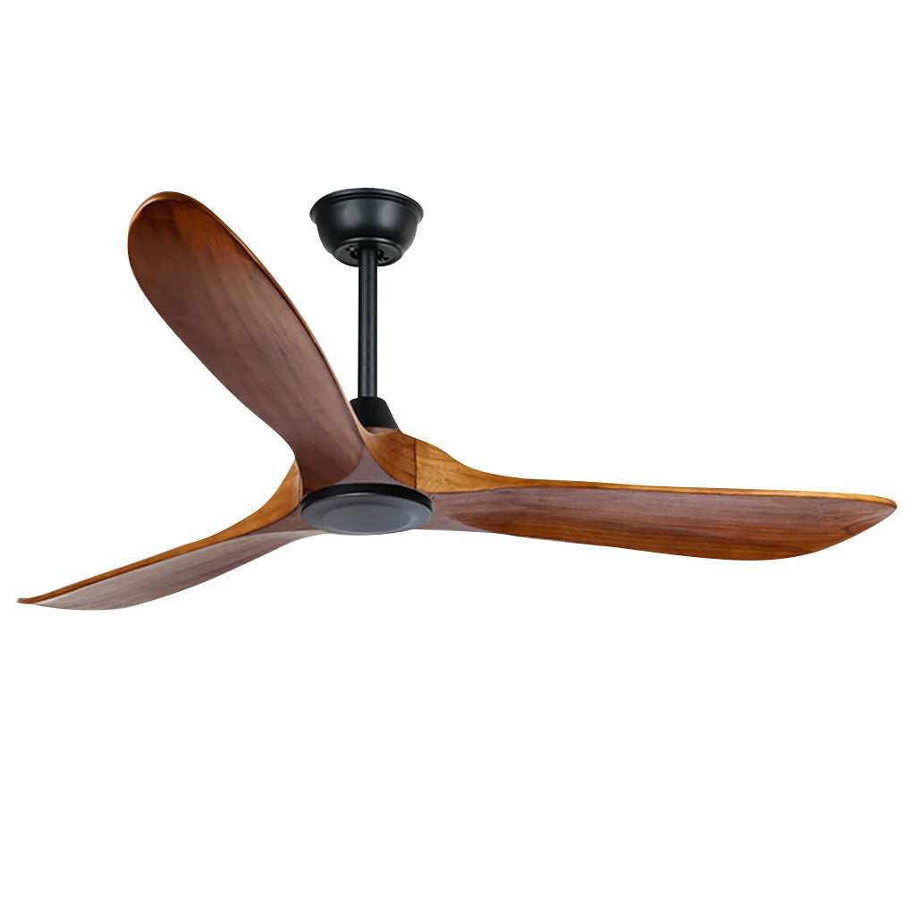 Retro Solid Wood Frequency Conversion Silent Ceiling Fan with LED Light