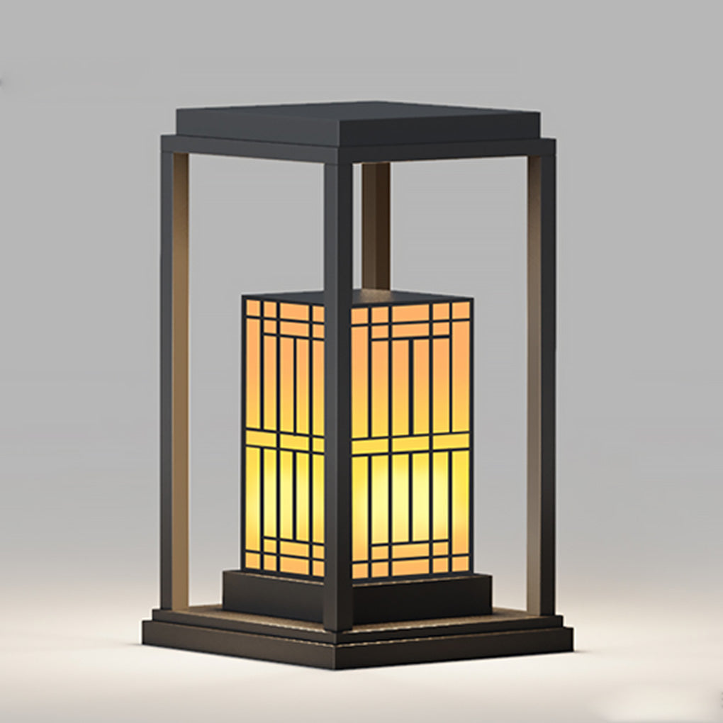 Traditional Asian Outdoor Waterproof LED Light with Rectangular Frame