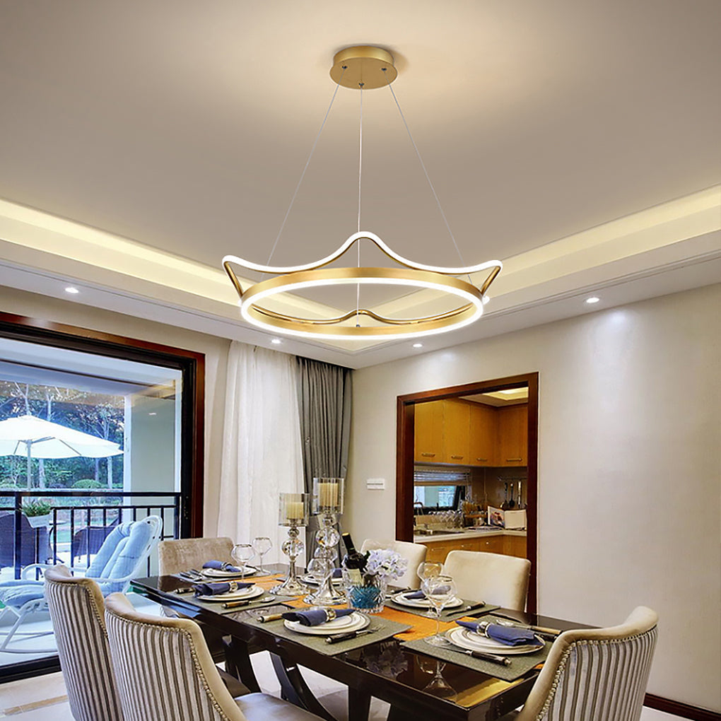 Imperial Crown Modern LED Chandelier with Remote Control