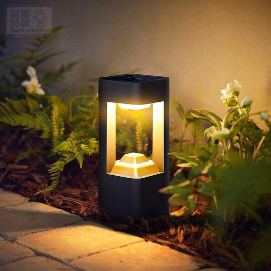 Square Unique Hollow Aluminum Waterproof Modern Smart Solar LightSquare Unique Hollow Aluminum Waterproof Modern Smart Solar Lightss Outdoor