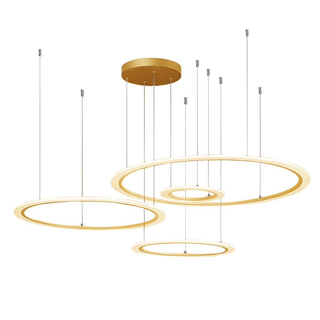 4 Circles Artistic Dimmable LED Modern Pendant Chandelier
