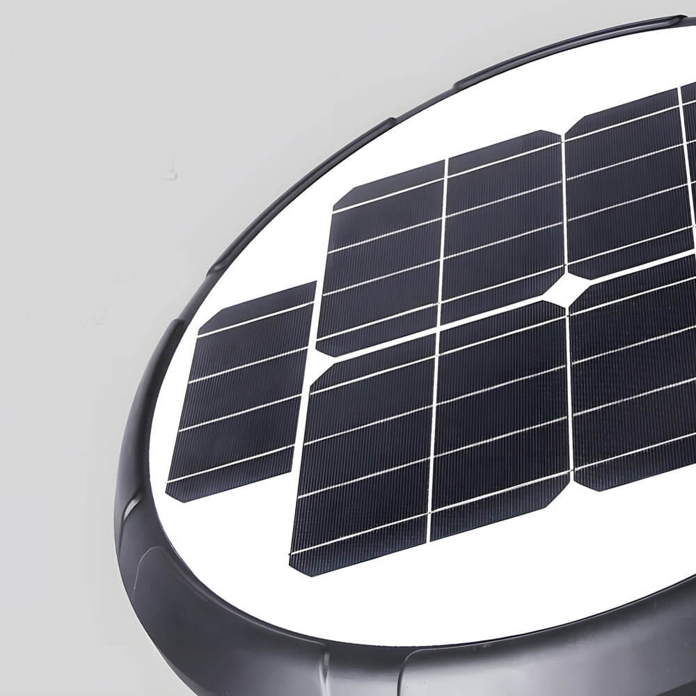 Black Solar Powered LED Outdoor Post Street Light