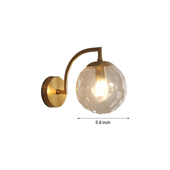 1-Light Curved Arm Wall Sconce with Multicolor Glass Shade