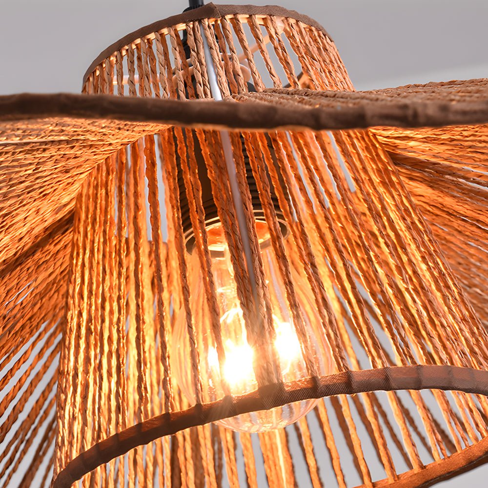 Double Layer Hemp Rope Pendant Light – 1 Light