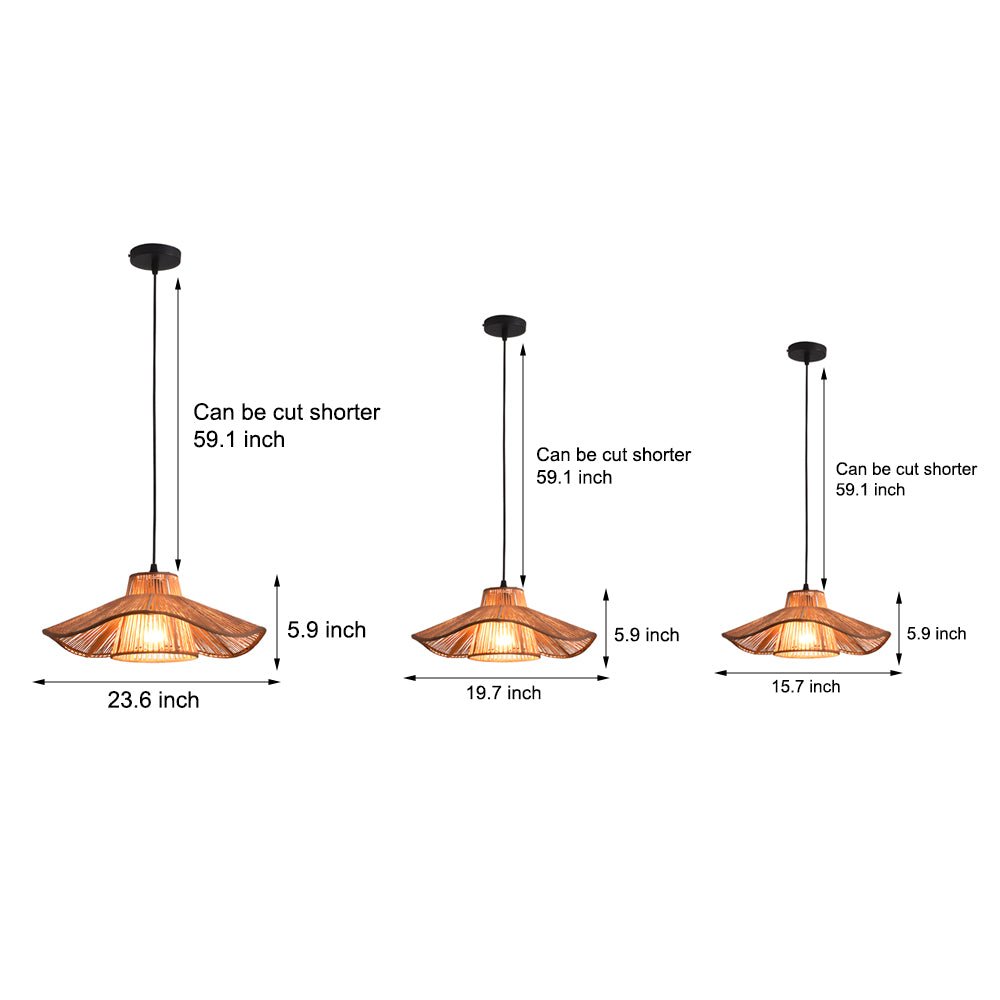 Double Layer Hemp Rope Pendant Light – 1 Light