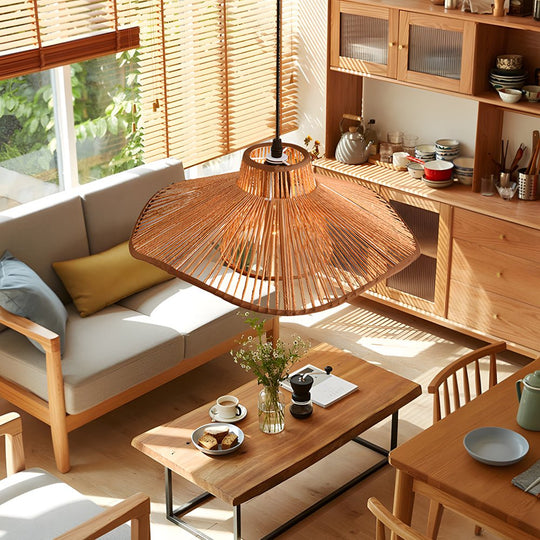 Double Layer Hemp Rope Pendant Light – 1 Light