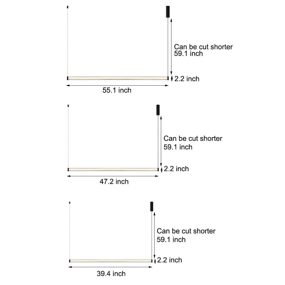1 Light Glass Linear LED Island Pendant Light