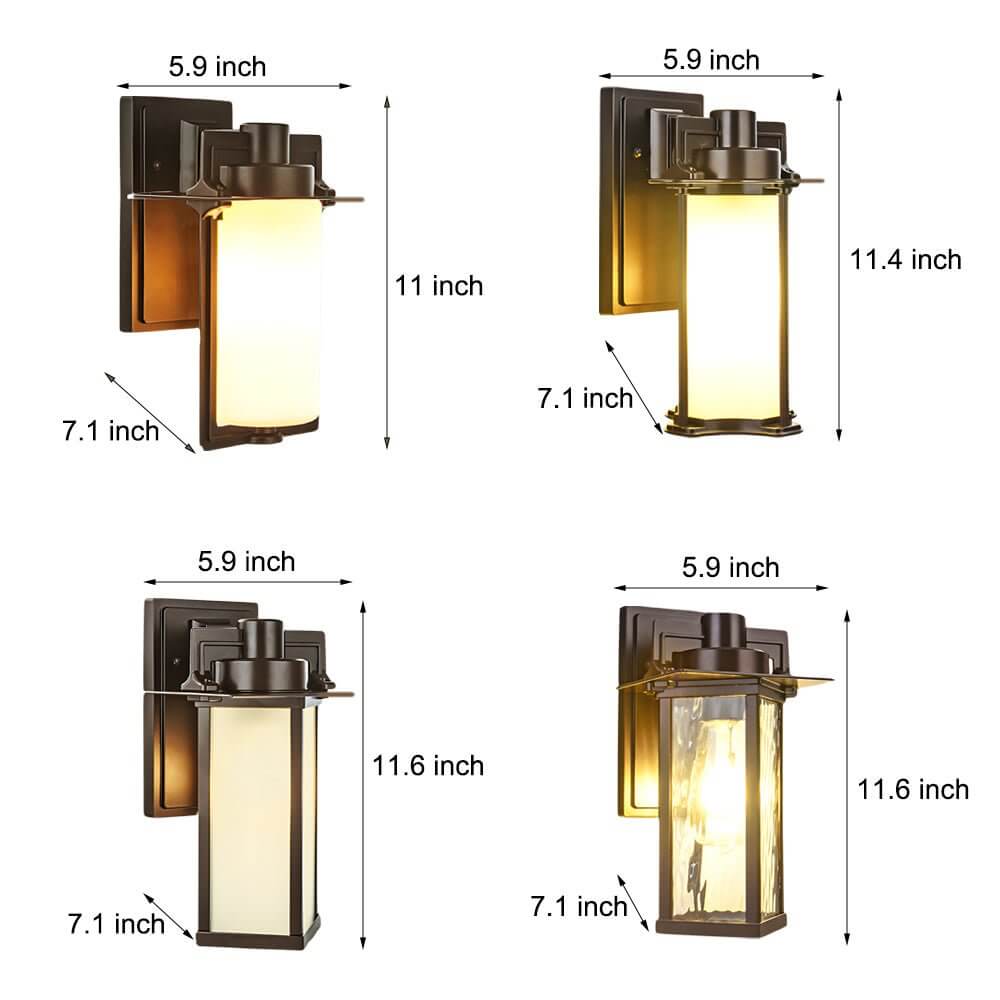 Brown Glass Outdoor Wall Lantern Sconce