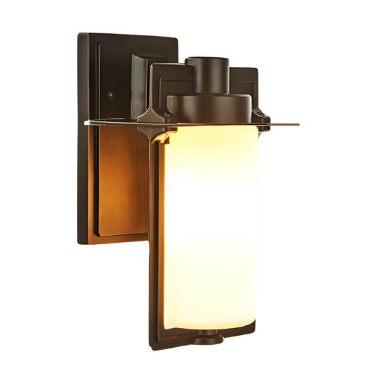 Brown Glass Outdoor Wall Lantern Sconce