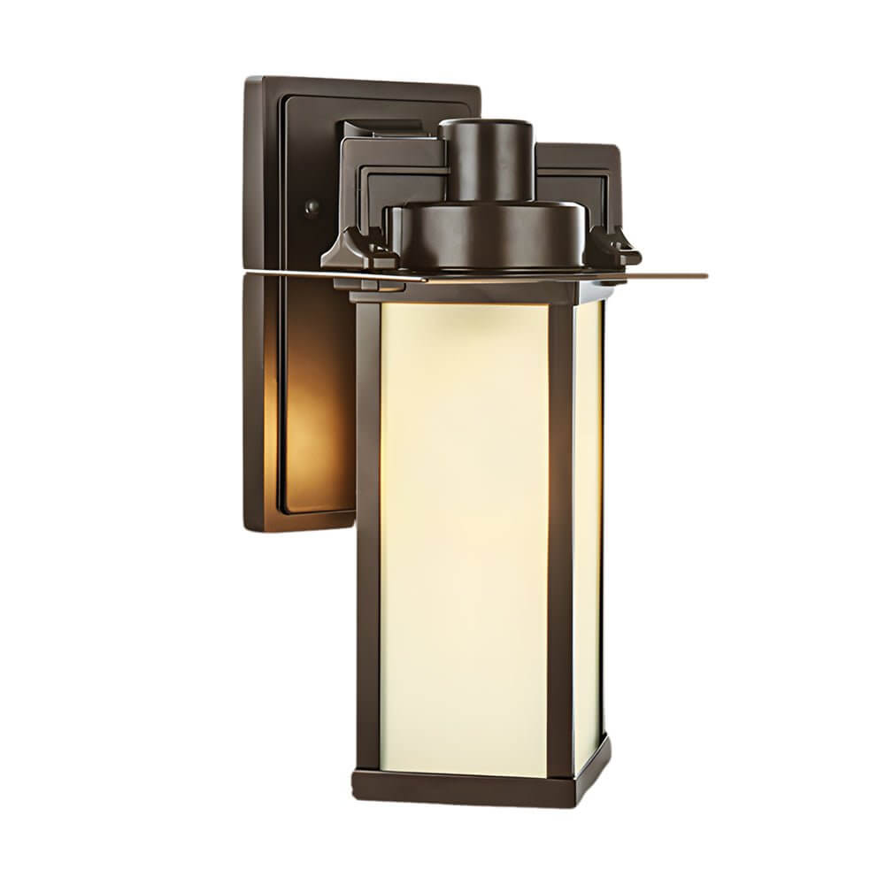 Brown Glass Outdoor Wall Lantern Sconce
