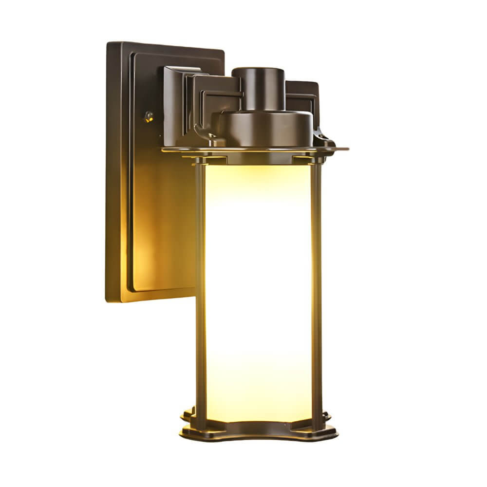 Brown Glass Outdoor Wall Lantern Sconce
