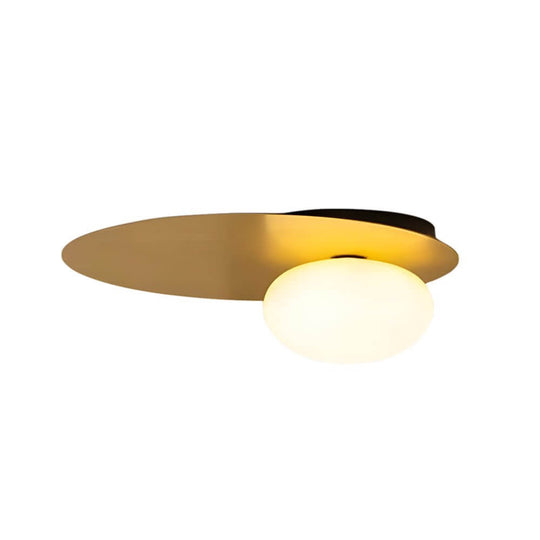 1-Light Oval Metal LED Flush Mount Ceiling Light