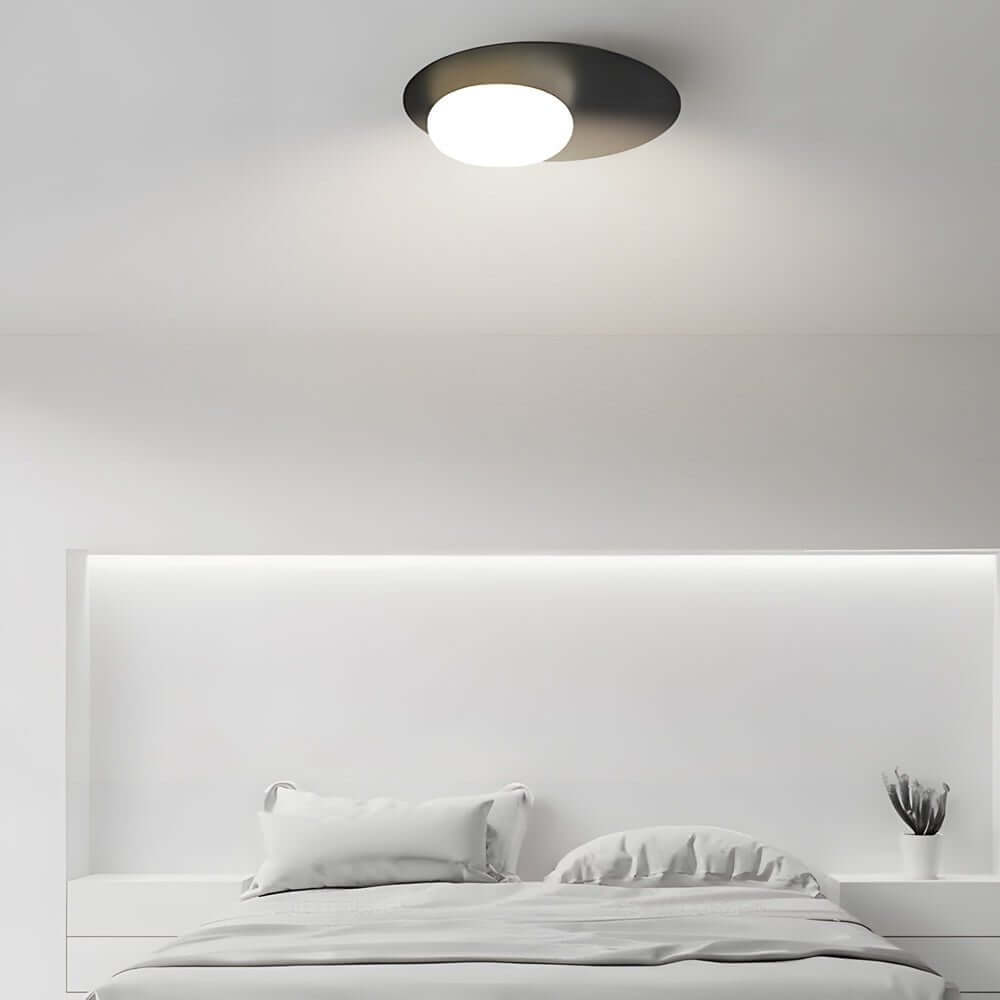 1-Light Oval Metal LED Flush Mount Ceiling Light