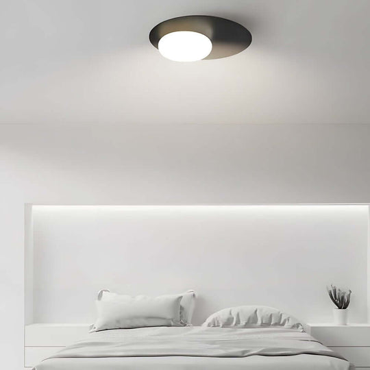 1-Light Oval Metal LED Flush Mount Ceiling Light
