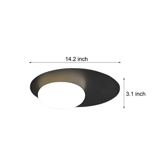 1-Light Oval Metal LED Flush Mount Ceiling Light
