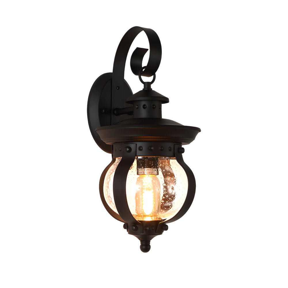 Seeded Glass Globe LED Outdoor Wall Lantern