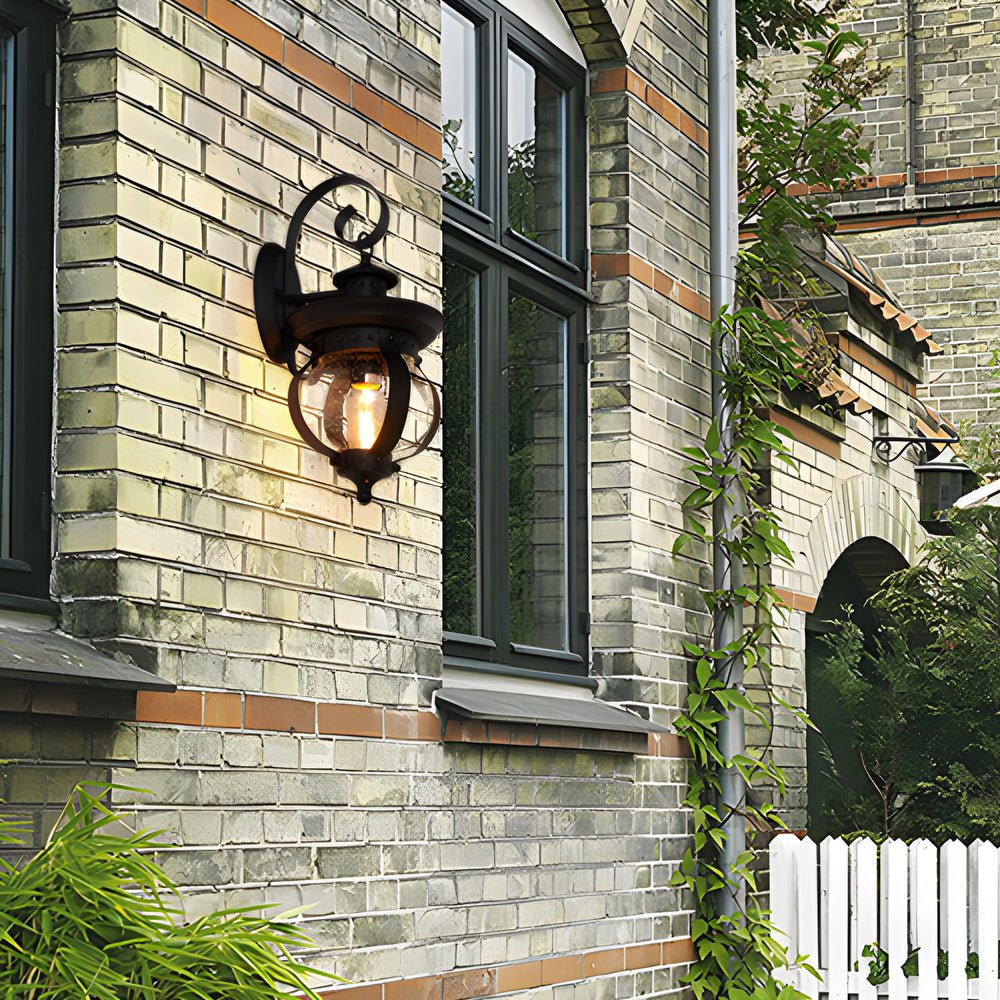Seeded Glass Globe LED Outdoor Wall Lantern