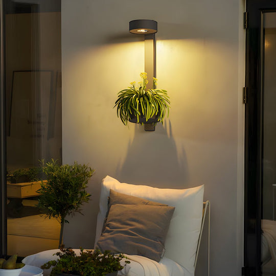 Solar Wall Mounted LED Light with Planter