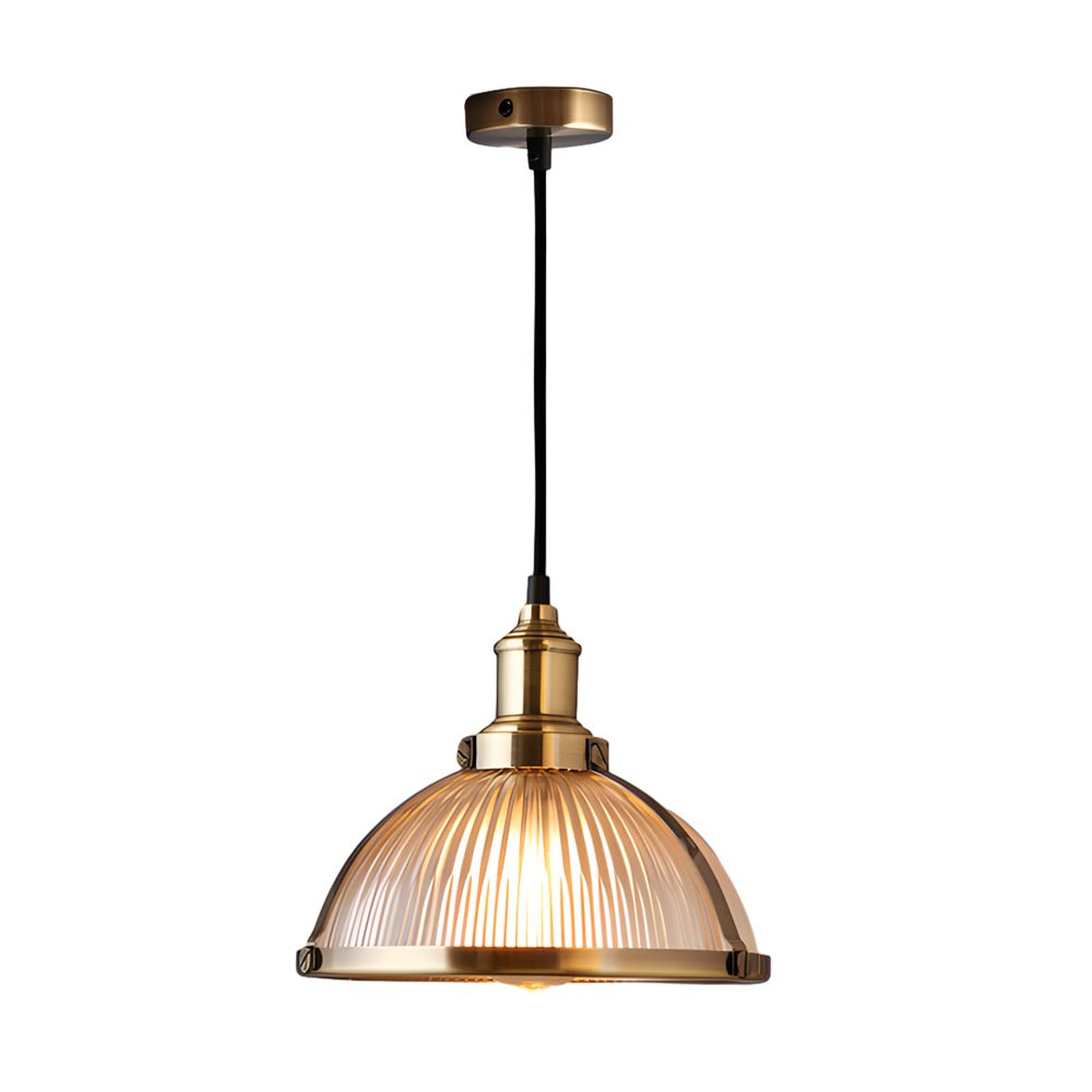 1 Light Striped Glass Shade Tungsten Wire 40W Pendant Lights