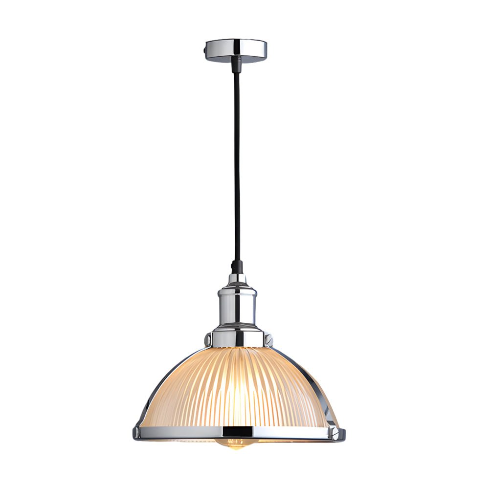 1 Light Striped Glass Shade Tungsten Wire 40W Pendant Lights