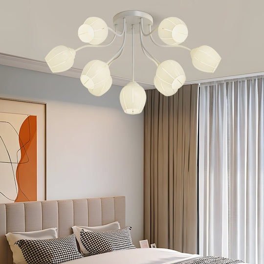 Orchid Flower Chandelier with 3-Step Dimming, 10 Lights