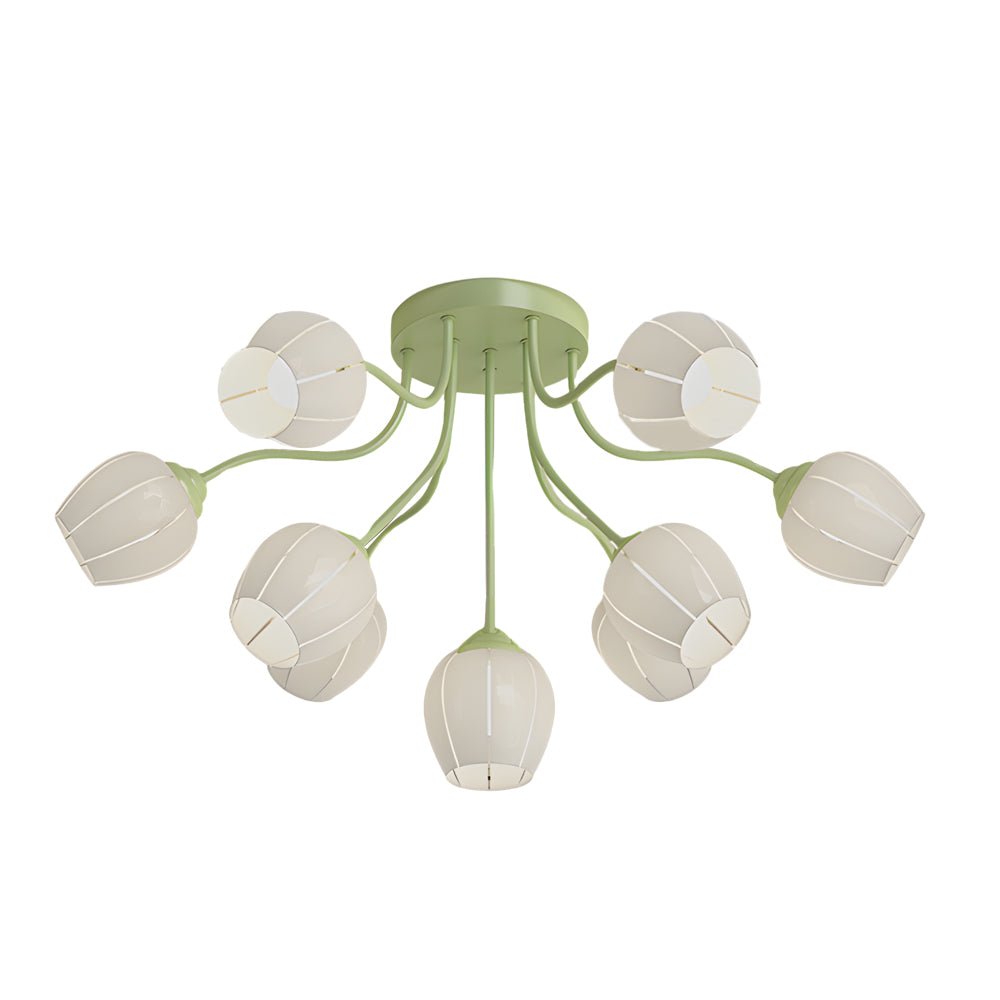 Orchid Flower Chandelier with 3-Step Dimming, 10 Lights