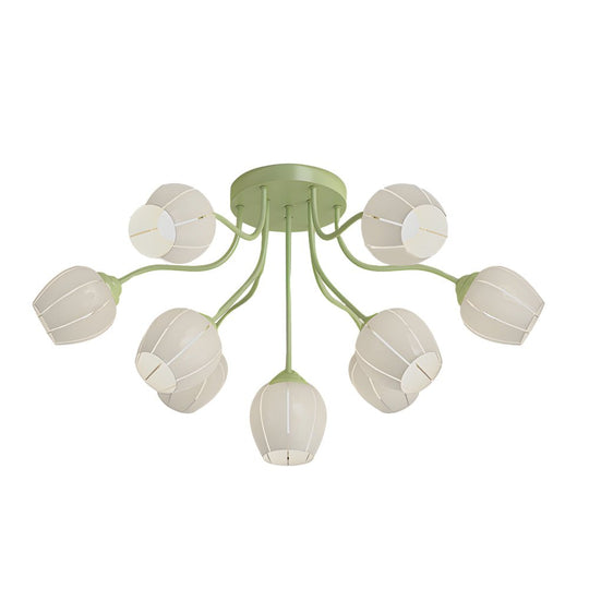 Orchid Flower Chandelier with 3-Step Dimming, 10 Lights